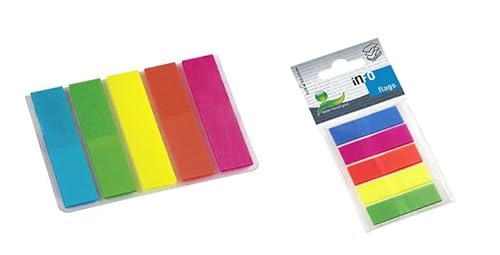 2 x Info Flags Index Page Markers 12,5 mm x 43 mm kleine Haftnotizen – Hellgelb / Hellrosa / Hellgrün / Hellblau (144 x 2 insgesamt 288 Blatt) von Info