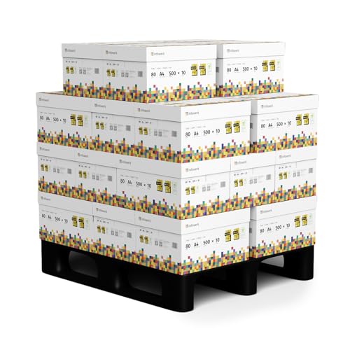 Infowerk Druckerpapier Kopierpapier 125000 Blatt 25 x 5000 A4 80g Premium Hochweiß CIE 160 Testsieger PEFC Umweltzertifikat von Infowerk