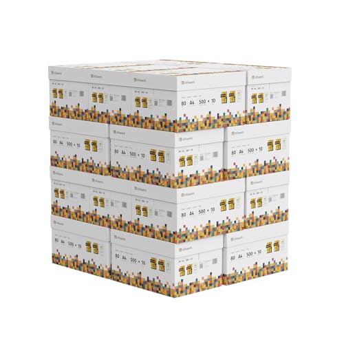 Infowerk Druckerpapier Kopierpapier 500-150000 Blatt A4 80g Premium Weiß Testsieger PEFC (100.000 Blatt - A3 Karton) von Infowerk