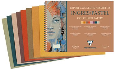 Clairefontaine Ingres Pastel Colour Pad, Assorted, 36 x 48 cm, 130 g von Ingres