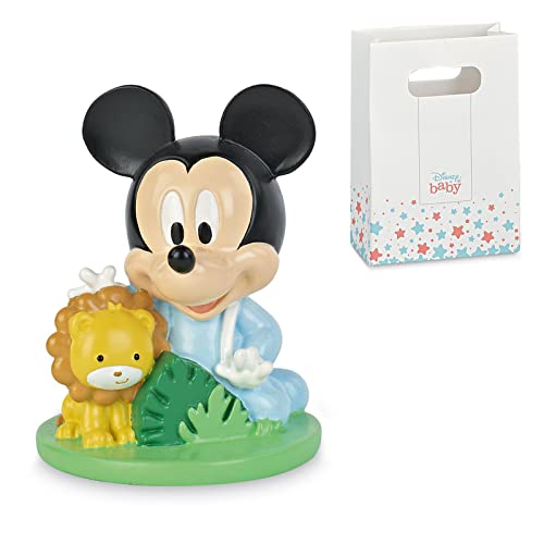 Ingrosso e Risparmio Cake Topper Figur für Kuchen und Gastgeschenke Mickey Baby mit runder Basis - Geburt und Taufe Junge von Ingrosso e Risparmio