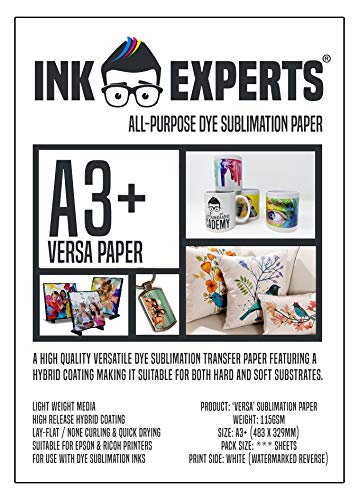 Ink Experts Versa Allzweck-Sublimationspapier, A3+, 115 g/m², 100 Blatt von Ink Experts