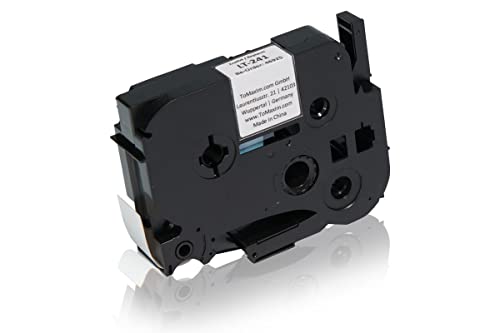 Inkadoo Kompatibel Farbband für Brother TZE241 P-Touch Schwarz auf weiss Laminat 18mm x 8m Tintenband, Schreibmaschinenband, Farbband Schreibmaschine von Inkadoo
