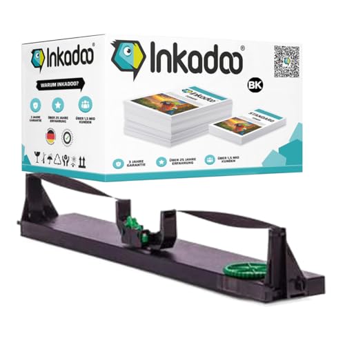 Inkadoo Farbband für Wincor-Nixdorf 01750080000/106000031580 Wenger PD PD 5, PD 4 e, PD 4, Nixdorf - Highprint 4920, 4915, 4920, Highprint 4915, Schwarz von Inkadoo