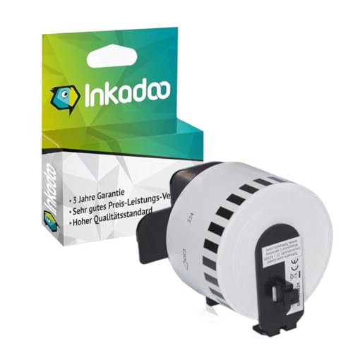 Inkadoo Kompatibel zu Brother DK-N55224 Etikett DKN 55224 P-Touch QL 500 BW P-Touch QL 600 R P-Touch QL 710 WSP P-Touch QL 570 P von Inkadoo