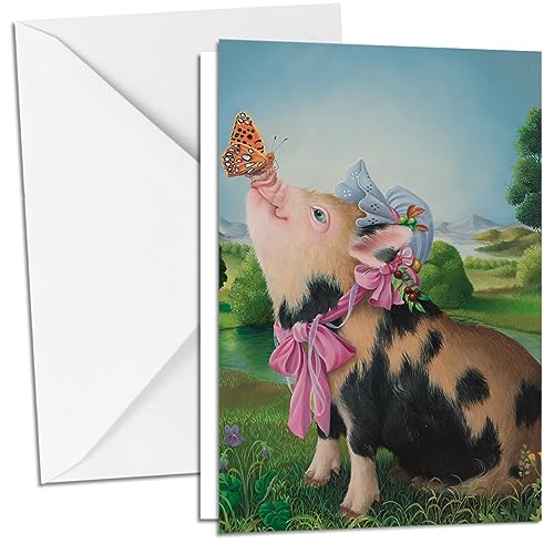 Inkognito Klappkarte Grußkarte inkl. Umschlag, Motiv: ''KD Miss Piggy'' | Künstler: Suzan Visser | Art-Nr.: 17882-5 | vom Berliner Verlag von Inkognito