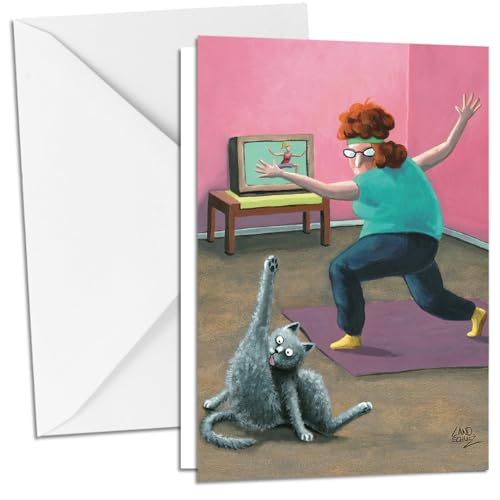 Inkognito Klappkarte Grußkarte inkl. Umschlag | Anlass: ''animals'', Motiv: ''Yoga-Katze'' | Künstler: Dorthe Landschulz | Art-Nr.: 64242-5 | vom Berliner Verlag von Inkognito