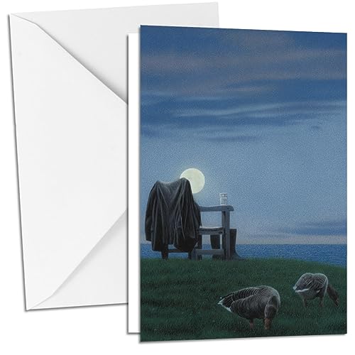 Inkognito Klappkarte mit Umschlag C6- (11,5 x 17 cm) • 22890-5 ''Der erschöpfte Mond Künstler Quint Buchholz • Fantastik • Tiere von Inkognito
