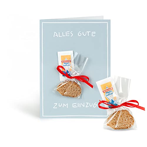 Klappkarte mit Mini-Geschenk & Umschlag in Folie (Grußkarte A6 / Umschlag 12 x 17,5 cm) • 45524 ''Alles Gute zum Einzug'' von Inkognito • Künstler: INKOGNITO © Sobunthier • Mini-Geschenk-Karten von Inkognito