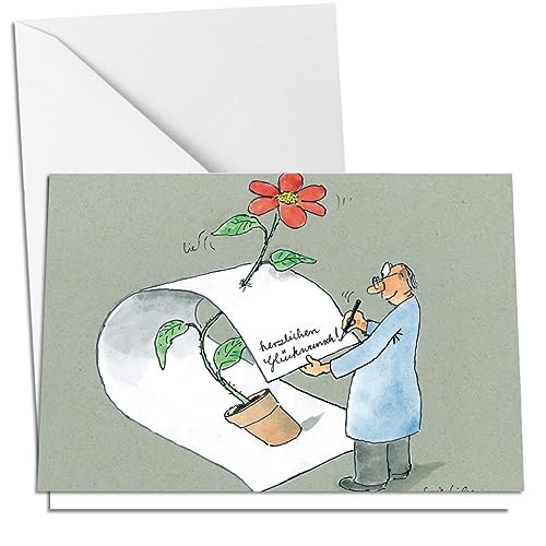 Inkognito Klappkarte mit Umschlag 17,0 x 11,5 cm (quer) • 12705-5 ''KD Glückwunsch Künstler Erik Liebermann • Liebe/Romantik • Geburtstag • AllesGute • Blumen von Inkognito