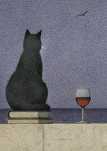 Klappkarte mit Umschlag C6- (11,5 x 17 cm) • 12838-5 ''Katze am Meer'' von Inkognito • Künstler: INKOGNITO © Quint Buchholz • Tiere von Inkognito