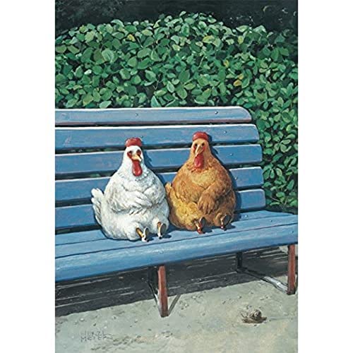 Inkognito Klappkarte mit Umschlag C6- (11,5 x 17 cm) • 14750 ''Hühner Künstler Rudi Hurzlmeier • Fantastik • Tiere • Liebe/Valentinstag • Ostern von Inkognito