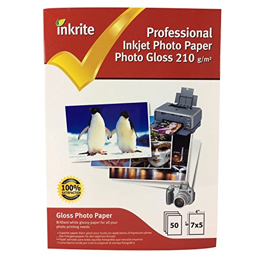 Inkrite 7 x 5 mm 210 gsm pixelkönigin Professional Papier – Foto glänzend (Pack von 50 Blatt) von Inkrite