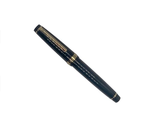 Fude Kalligraphie Kursiv Goldene Feder Füllfederhalter für Kalligraphie Unterschriften Journaling Tintenstift (Medium Gilt, Obsidian) von Inkursive