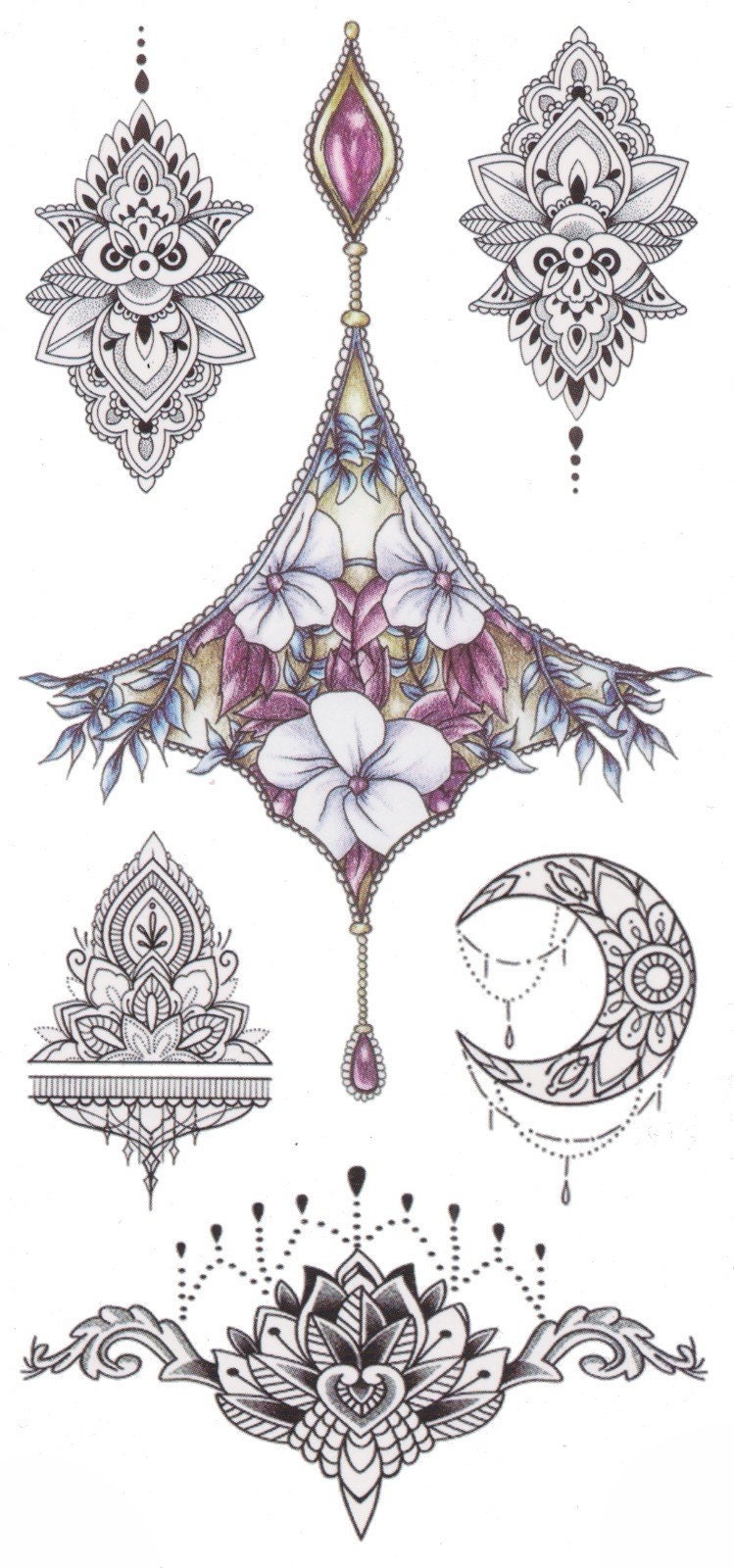 Ein Blatt Mit Wunderschönen Weiblichen Temporären Tattoos || Idee Für Hochzeiten Und Braut-Make-Up _ Schnelle Lieferung 18x9 cm Ein Blatt Mit Wunderschönen Weiblichen Temporären Tattoos || Idee Für Hochzeiten Und Braut-Make-Up _ Schnelle Lieferung 18x9 cm von Inkweartattoos