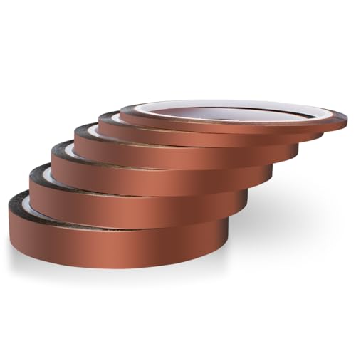 Innfeeltech 6 Rollen hochtemperaturbeständiges Klebeband, Breite 3mm 5mm 8mm 10mm 12mm 15mm Länge 33M Polyimid Film Klebeband zum Abdecken und Löten von Innfeeltech