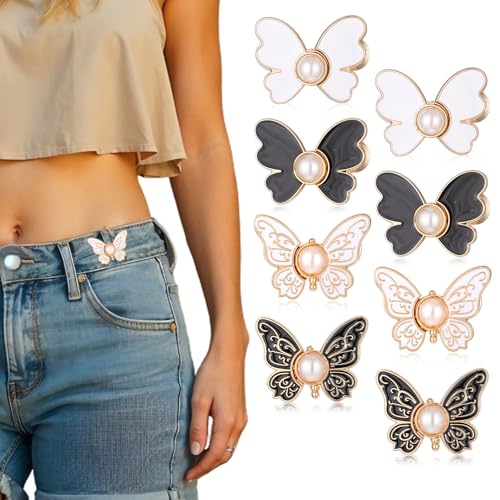 4 Sets Knöpfe Hosen Enger Machen, Schmetterlingsform Hosen Enger Machen Clip Schmetterlingsform Waist Clip Fliege-Form Hosenknopf Zum Enger-Machen Jeans Knöpfe Ohne Nähen Verstellbare Jeansknöpfe 4 Sets Knöpfe Hosen Enger Machen, Schmetterlingsform Hosen Enger Machen Clip Schmetterlingsform Waist Clip Fliege-Form Hosenknopf Zum Enger-Machen Jeans Knöpfe Ohne Nähen Verstellbare Jeansknöpfe von InnoHHustle