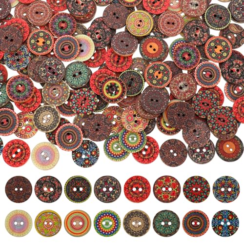 Bunte Knöpfe, 200 Stück Holzknöpfe Kinder 20mm Knöpfe zum Basteln Retro Gemischt Muster Knöpfe Bunt Exquisit Knöpfe zum Annähen Geometrishes Muster Kinderknöpfe, für Nähen, DIY Basteln, Dekoration Bunte Knöpfe, 200 Stück Holzknöpfe Kinder 20mm Knöpfe zum Basteln Retro Gemischt Muster Knöpfe Bunt Exquisit Knöpfe zum Annähen Geometrishes Muster Kinderknöpfe, für Nähen, DIY Basteln, Dekoration von InnoHHustle