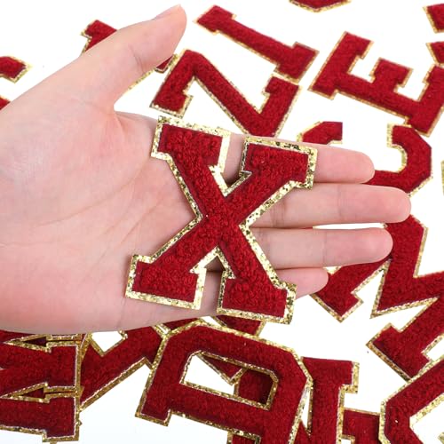 Chenille-Buchstaben zum Aufbügeln für Kleidung, Retro, Rot, zum Aufbügeln von A-Z, Varsity-Buchstaben, zum Aufnähen auf Buchstaben, Alphabet, Chenille, Aufnäher, Buchstabe für Stoff, DIY-Zubehör, 26 Chenille-Buchstaben zum Aufbügeln für Kleidung, Retro, Rot, zum Aufbügeln von A-Z, Varsity-Buchstaben, zum Aufnähen auf Buchstaben, Alphabet, Chenille, Aufnäher, Buchstabe für Stoff, DIY-Zubehör, 26 von InnoHHustle