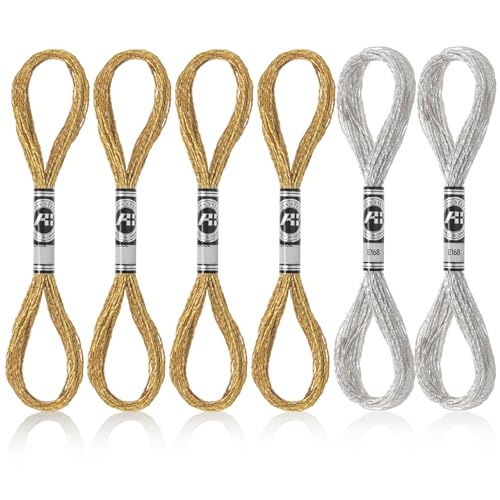 InnoHHustle 6 SträNge Stickgarn Set Embroidery Thread Weicher Stickerei Faden Set Embroidery Sticktwist Stickerei für Kreuzstichfaden Armbandfaden Knüpfen Basteln Häkeln für Erwachsene & Anfänger von InnoHHustle