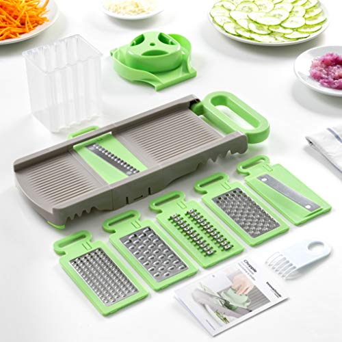 InnovaGoods - 6 in 1 Mandoline Reibeisen Faltbar, Multifunktional Gemüseschneider und -reibe, Rutschfest, Kompakt, Leicht zu Reinigen, Grün und Grau, 14,5 x 14 x 16 cm, Kunststoff InnovaGoods - 6 in 1 Mandoline Reibeisen Faltbar, Multifunktional Gemüseschneider und -reibe, Rutschfest, Kompakt, Leicht zu Reinigen, Grün und Grau, 14,5 x 14 x 16 cm, Kunststoff von InnovaGoods