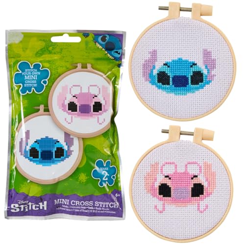 Innovative Designs Disney Stitch Kreuzstich-Set für Erwachsene und Kinder, einfaches Kreuzstich-Set, Bedienungsanleitung (evtl. nicht in deutscher Sprache), 2 Stück von Innovative Designs