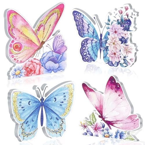 4 Stück Frühlingstablett Dekoration Frühling Tisch Holz Tischschilder Frühling Ostern Tischdekoration Schilder Dekorationen Hello Spring Dekorationen für Bauernhaus Ostern Frühling Party Supplies von Innovoscape