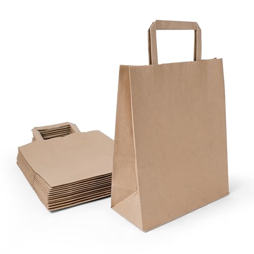 Inoverse 50 stk Papiertüten mit Henkel, Papiertragetaschen, 22+10x36 cm Geschenktüten, Braun Kraftpapiertüte, Papiertaschen, Groß Einkaufstüten Inoverse 50 stk Papiertüten mit Henkel, Papiertragetaschen, 22+10x36 cm Geschenktüten, Braun Kraftpapiertüte, Papiertaschen, Groß Einkaufstüten von Inoverse