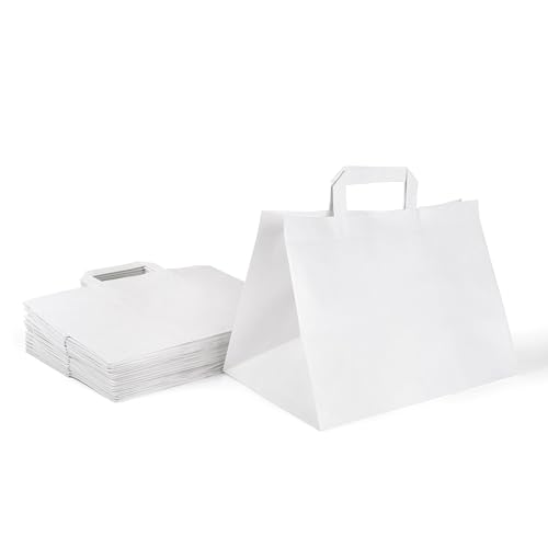 Inoverse 50 stk Papiertüten mit Henkel, Papiertragetaschen, 32+22x25 cm Geschenktüten, Weiß Kraftpapiertüte, Papiertaschen, Groß Einkaufstüten Inoverse 50 stk Papiertüten mit Henkel, Papiertragetaschen, 32+22x25 cm Geschenktüten, Weiß Kraftpapiertüte, Papiertaschen, Groß Einkaufstüten von Inoverse