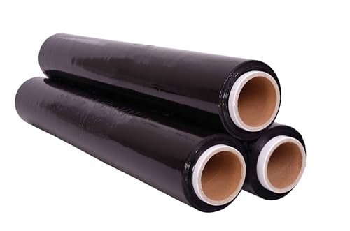 Inoverse 3 Rollen Stretchfolie Schwarz, 50cm/1.5kg Folie Für Möbel & Umzug, Palettenfolie, Wickelfolie, Verpackungsfolie auf Rolle, Strechfolienrolle, Verpackungsmaterial, Schwarz Folie Inoverse 3 Rollen Stretchfolie Schwarz, 50cm/1.5kg Folie Für Möbel & Umzug, Palettenfolie, Wickelfolie, Verpackungsfolie auf Rolle, Strechfolienrolle, Verpackungsmaterial, Schwarz Folie von Inoverse