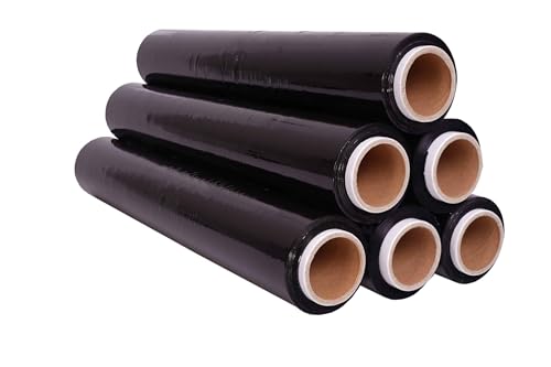 Inoverse 6 Rollen Stretchfolie Schwarz, 50cm/1.5kg Folie Für Möbel & Umzug, Palettenfolie, Wickelfolie, Verpackungsfolie auf Rolle, Strechfolienrolle, Verpackungsmaterial, Schwarz Folie Inoverse 6 Rollen Stretchfolie Schwarz, 50cm/1.5kg Folie Für Möbel & Umzug, Palettenfolie, Wickelfolie, Verpackungsfolie auf Rolle, Strechfolienrolle, Verpackungsmaterial, Schwarz Folie von Inoverse