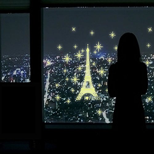 Inovey Leuchtende Eiffelturm Wandaufkleber Glow In Darkness Home Room Fenster Wand-dekor von Inovey