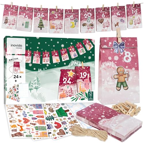 Adventskalender zum Befüllen Kinder und Erwachsene : Adventskalender 2024 zum Befüllen – Papiertüten Adventskalender Selber Basteln – Bedruckter Papier Weihnachtskalender zum Befüllen – von Inovida Adventskalender zum Befüllen Kinder und Erwachsene : Adventskalender 2024 zum Befüllen – Papiertüten Adventskalender Selber Basteln – Bedruckter Papier Weihnachtskalender zum Befüllen – von Inovida von Inovida
