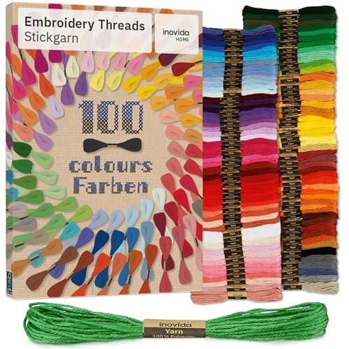 Stickgarn Set 100 Farben je 5 Meter : Nähgarn Set – Freundschaftsarmbänder selber machen – Sticken, Armband knüpfen, Basteln, Armband flechten – Kreuzstich Set, Stick Set – Embroidery Thread – Inovida Stickgarn Set 100 Farben je 5 Meter : Nähgarn Set – Freundschaftsarmbänder selber machen – Sticken, Armband knüpfen, Basteln, Armband flechten – Kreuzstich Set, Stick Set – Embroidery Thread – Inovida von Inovida