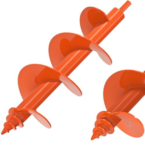 Insaga Gewindebohrer für Pfostenlochbagger, 10,2 x 30,5 cm, 3 mm dick, Spiralbohrer für Gartenerde, Erdbohrer zum Pflanzen, Lochbagger für Zaunpfosten, passend für 3/8-Zoll-Sechskantantriebsbohrer von Insaga