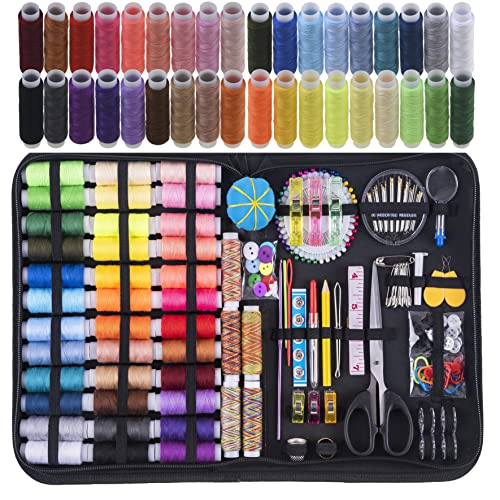 Inscraft Nähset, 200 Premium-Nähutensilien, 41 XL-Garnspulen, geeignet für Reisen, Erwachsene, Kinder, Anfänger, Notfall, Basteln und DIY Inscraft Nähset, 200 Premium-Nähutensilien, 41 XL-Garnspulen, geeignet für Reisen, Erwachsene, Kinder, Anfänger, Notfall, Basteln und DIY von Inscraft