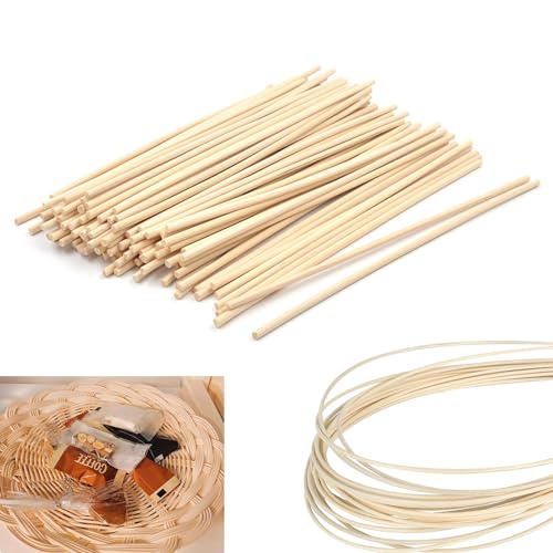 Inscrip 100 Stück Peddigrohr Staken, 3 mm Flechtmaterial Peddig,Duftstäbchen,Peddigrohr Staken,Flechtmaterial RaumduftRattanstäbchen,für Heimwerker, Rundholz Holzstab zum Basteln,für Raumduft (45cm) Inscrip 100 Stück Peddigrohr Staken, 3 mm Flechtmaterial Peddig,Duftstäbchen,Peddigrohr Staken,Flechtmaterial RaumduftRattanstäbchen,für Heimwerker, Rundholz Holzstab zum Basteln,für Raumduft (45cm) von Inscrip