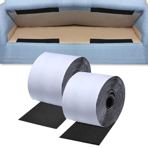 Inscrip Klettband Selbstklebend, Extra Stark Klettverschluss Selbstklebend, Klettband mit Klebstoff für DIY, zum Fixieren von Sofakissen und Teppichen, Anwendungen Haus Büro (Schwarz, 11cm*6M) von Inscrip