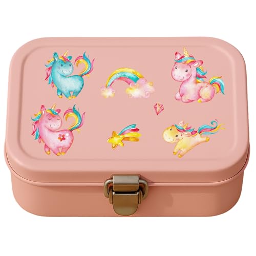 Einhorn Sticker A5 – spülmaschinenfest & wasserfest – Aufkleber für Brotdose, Trinkflasche & Helm – Kinder Aufkleber Set Mädchen – Vinyl Sticker Einhorn Motiv von InselKids