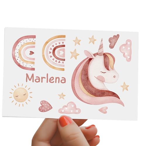 InselKids Personalisierte Aufkleber, Spülmaschinenfest, Vinylfolie, Konturgeschnitten, Einhorn/Regenbogen/Sterne/Herzen, A6-A4, für Brotdose/Trinkflasche/Schultüte, Einhorn-Motiv InselKids Personalisierte Aufkleber, Spülmaschinenfest, Vinylfolie, Konturgeschnitten, Einhorn/Regenbogen/Sterne/Herzen, A6-A4, für Brotdose/Trinkflasche/Schultüte, Einhorn-Motiv von InselKids