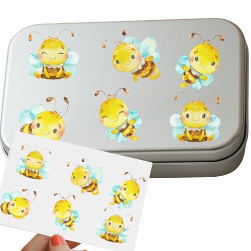 Sticker Set Bienen – wasserfest & spülmaschinengeeignet – Vinyl Aufkleber für Kinder – für Brotdose, Flasche, Fahrrad, Helm, Kita & Schule – ohne Namen – DIN A6 A5 A4 (DIN A5 (14,8 × 21 cm)) von InselKids