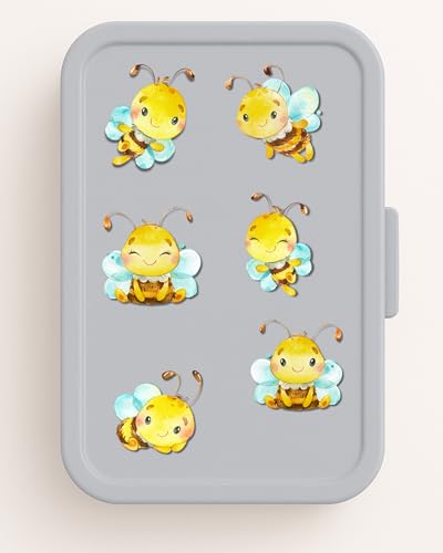Sticker Set Bienen – wasserfest & spülmaschinengeeignet – Vinyl Aufkleber für Kinder – für Brotdose, Flasche, Fahrrad, Helm, Kita & Schule – ohne Namen – DIN A6 A5 A4 (DIN A6 (10,5 × 14,8 cm)) von InselKids