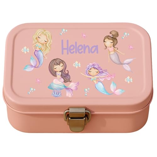 Sticker mit Namen – Meerjungfrau – personalisiert – A5 – spülmaschinenfest & wasserfest – für Brotdosen, Flaschen & Helme – mit Transferfolie – Mädchen Kinder von InselKids