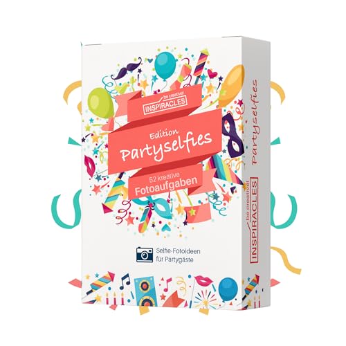 Inspiracles Selfie-Fotoaufgaben – Kreatives Spiel für Geburtstag, Mädelsabend, Party & Events – 52 Fotochallenges für Gäste – Witzige Karten zum Sofort-Loslegen von Inspiracles