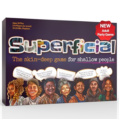 Inspiration Play Oberflächliches Partyspiel für Erwachsene - Das hauttiefe Spiel für die flachen Menschen - lustige einzigartige Partyspiele für 18+, 2 bis 10 Spieler Inspiration Play Oberflächliches Partyspiel für Erwachsene - Das hauttiefe Spiel für die flachen Menschen - lustige einzigartige Partyspiele für 18+, 2 bis 10 Spieler von Inspiration Play