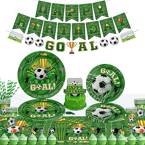 116 Pack Fußball Party Supplies Sport Thema Geburtstag Dekorationen Fußball Party Geschirr Set-Platte Serviette Tischtuch Fußball Banner für Jungen Sport Thema Geburtstag Dekorationen dient 20 Gäste 116 Pack Fußball Party Supplies Sport Thema Geburtstag Dekorationen Fußball Party Geschirr Set-Platte Serviette Tischtuch Fußball Banner für Jungen Sport Thema Geburtstag Dekorationen dient 20 Gäste von Inspireyee