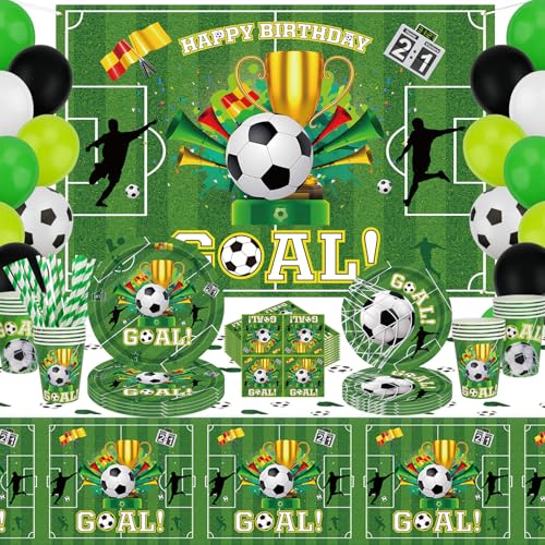 151 Pack Football Party Supplies Sport Thema Geburtstag Dekorationen Fußball Party Geschirr Set-Platte Serviette Fußball Hintergrund für Jungen Sport Thema Geburtstag Dekorationen dient 20 Gäste 151 Pack Football Party Supplies Sport Thema Geburtstag Dekorationen Fußball Party Geschirr Set-Platte Serviette Fußball Hintergrund für Jungen Sport Thema Geburtstag Dekorationen dient 20 Gäste von Inspireyee