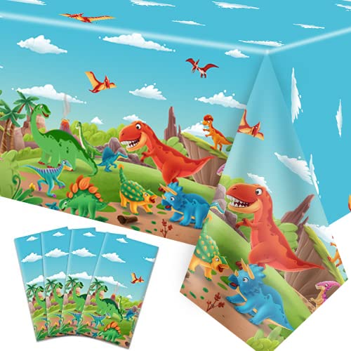 4PCS Dinosaurier Tischtuch Dinosaurier Party Dekorationen Dinosaurier Party Zubehör 86 x 51 Zoll Dinosaurier Thema Tischdecke Dino Rechteck Tischtuch Dinosaurier Tischdecken für Geburtstagsparty von Inspireyee