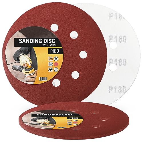 5x Schleifpapier 150mm Klett Körnung P180 Schleifscheiben für Exzenterschleifer Schleifblätter mit Löchern Schmirgelpapier Schleifpads Klettverschluss Kreisschleifscheiben Holz Metall Entrosten Farbe 5x Schleifpapier 150mm Klett Körnung P180 Schleifscheiben für Exzenterschleifer Schleifblätter mit Löchern Schmirgelpapier Schleifpads Klettverschluss Kreisschleifscheiben Holz Metall Entrosten Farbe von Instalguru