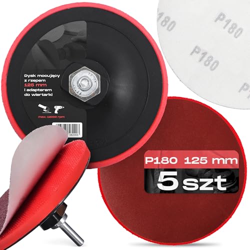 5x Schleifscheiben 125 mm P180 Rund Schleifpapier Schleifpads Schleifblätter Klett Winkelschleifer Scheibe Set + Bohrmaschine Polierteller Schleifteller Adapter M14 5x Schleifscheiben 125 mm P180 Rund Schleifpapier Schleifpads Schleifblätter Klett Winkelschleifer Scheibe Set + Bohrmaschine Polierteller Schleifteller Adapter M14 von Instalguru